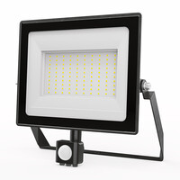 Stratos LED Floodlight 100 Watt with PIR sensor 8700 lumens IP65 6500K Black 2-year warranty