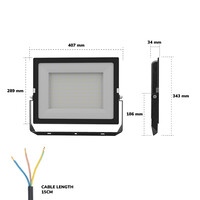 Stratos LED Breedstraler 200 Watt 23530 lumen IP65 4000K Zwart 2 jaar garantie