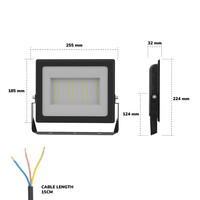 Stratos LED Fluter 100 Watt 8700 Lumen IP65 6500K Schwarz 2 Jahre Garantie