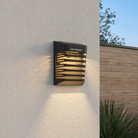 Dono LED Solar Wandleuchte mit Dämmerungsschalter - 3000K Warmweiß - IP65 - Schwarz