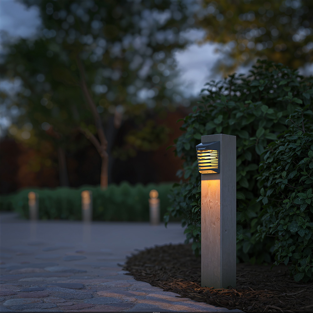 Dono LED Solar Wandlamp met schemerschakelaar - 3000K warm wit - IP65 - Zwart met bewegingssensor