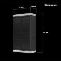 Jovi Solar LED Wandlamp - Incl. Schemerschakelaar - Up & Down light - 2700K warm wit - Zwart - IP65 waterdicht - 50 lumen - Tuinverlichting - Buitenlamp