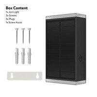 Jovi Solar LED Wall Lamp - Incl. Twilight switch - Up & Down light - 2700K warm white - Black - IP65 waterproof - 50 lumens - Garden lighting - Outdoor lamp