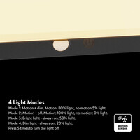 Arlo LED Solar Wandleuchte mit PIR-Sensor Dämmerungsschalter 4 Lichtstufen 2700K warmweiß IP65