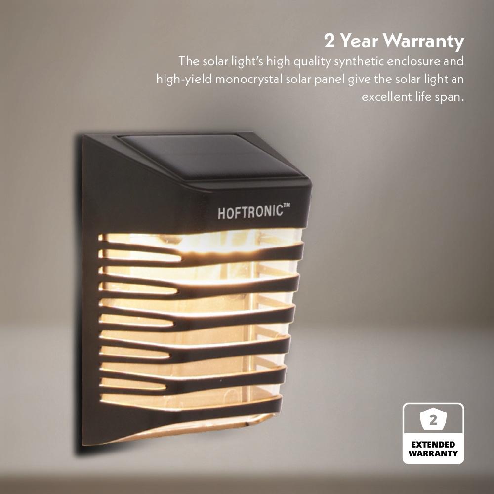 Dono LED Solar Wandlamp met schemerschakelaar - 3000K warm wit - IP65 - Zwart met bewegingssensor