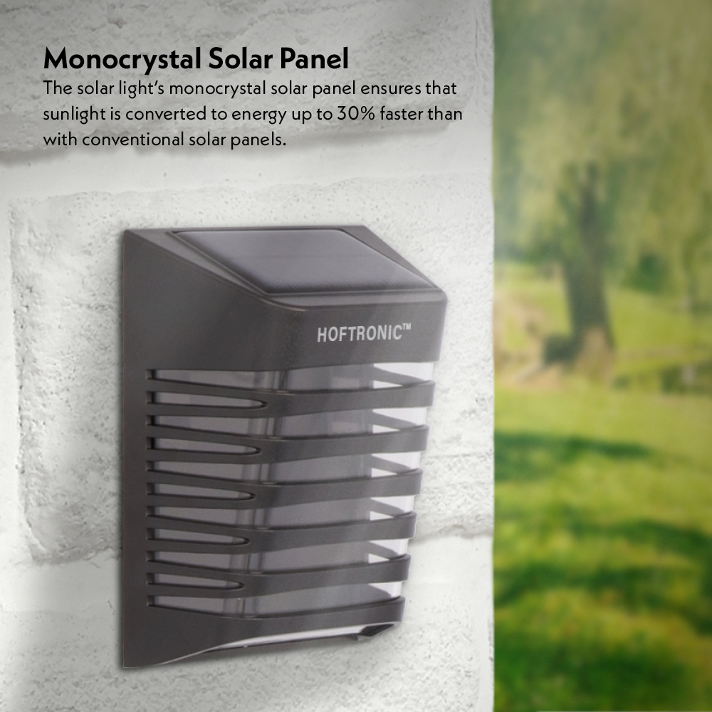 Dono LED Solar Wandlamp met schemerschakelaar - 3000K warm wit - IP65 - Zwart met bewegingssensor