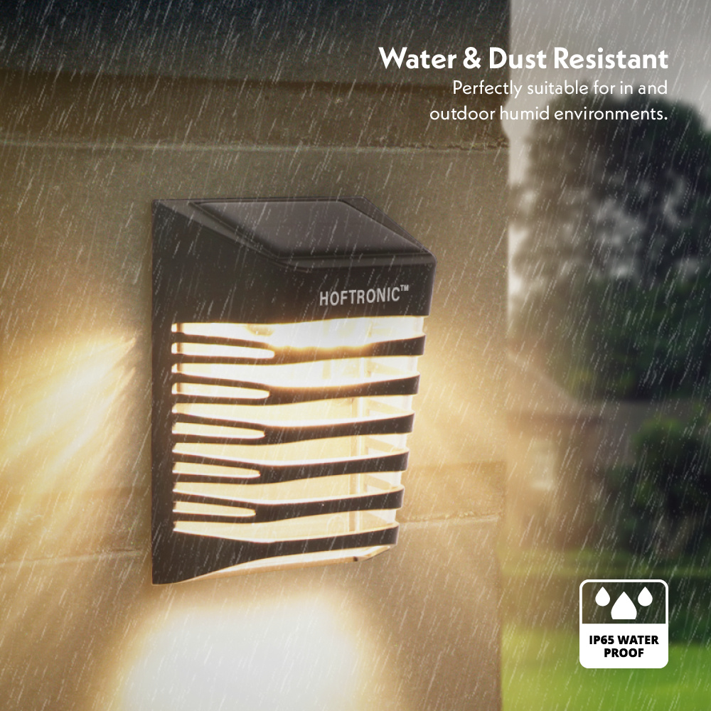Dono LED Solar Wandlamp met schemerschakelaar - 3000K warm wit - IP65 - Zwart met bewegingssensor