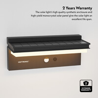 Veda LED Solar Wandleuchte mit PIR-Sensor Dämmerungsschalter 4 Lichteinstellungen 2700K Warmweiß IP65