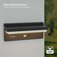 Veda LED Solar Wandleuchte mit PIR-Sensor Dämmerungsschalter 4 Lichteinstellungen 2700K Warmweiß IP65
