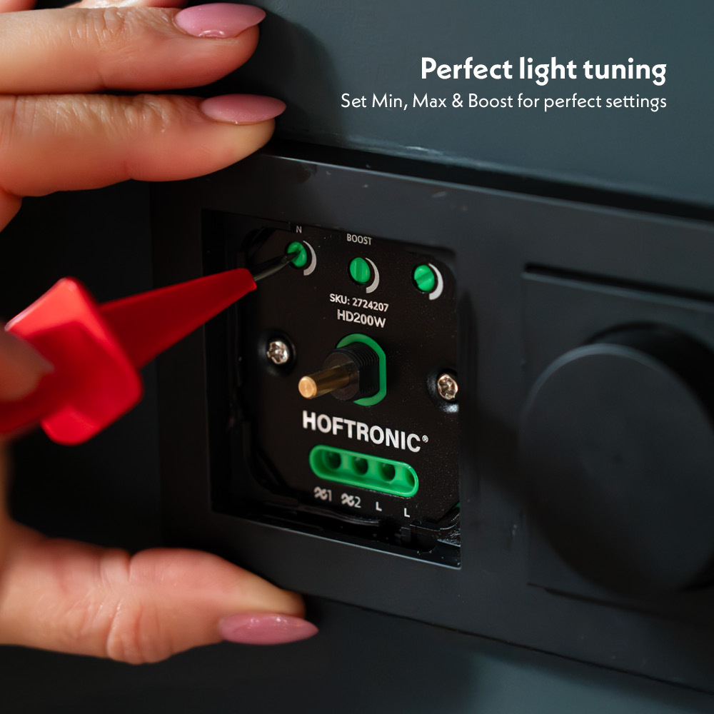 LED dimmer HD600W - 0.5-600 watt - Geschikt voor fase afsnijding (trailing edge) & fase aansnijding (leading edge) - 2-draadsdimmer - Inbouw dimmer -