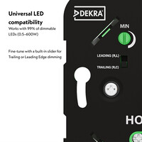 Rotary LED dimmer HD600W - 0.5-600 watts - Suitable for Trailing Edge & Leading Edge - 2-wire dimmer - Recessed dimmer - Universal
