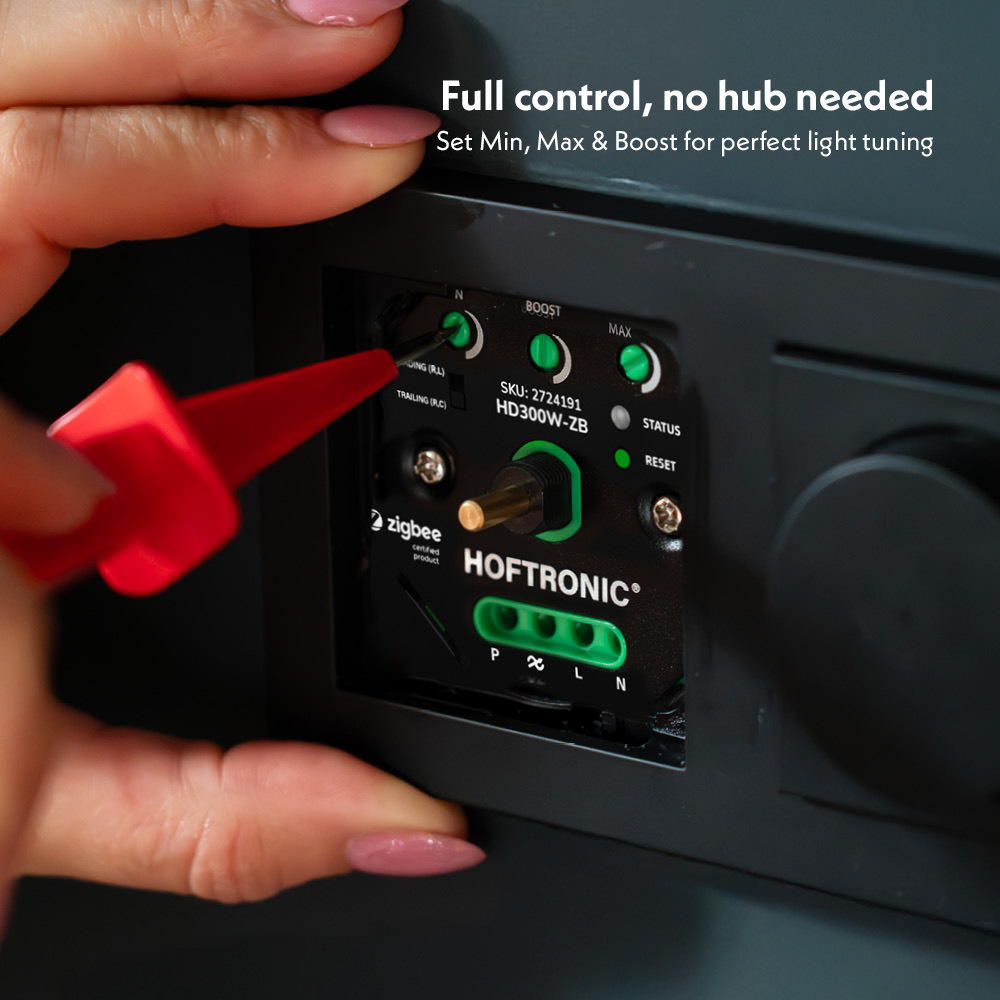 Smart Zigbee LED dimmer - 0.5 - 300 watt - Geschikt voor fase afsnijding (trailing edge) & fase aansnijding (leading edge) - Multiway control - Inbouw