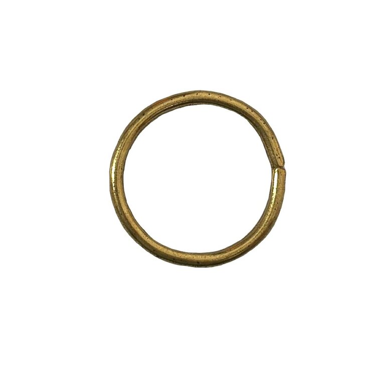 Ronde ring ongelast ijzer messing kleurig 2 stuks