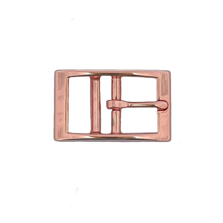 Gesp met dubbele brug 25mm rose goud