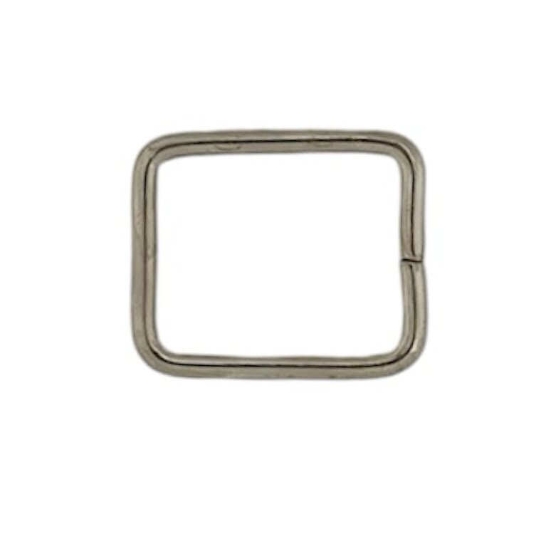 Rechthoekige ring nikkel 25mm 4 stuks