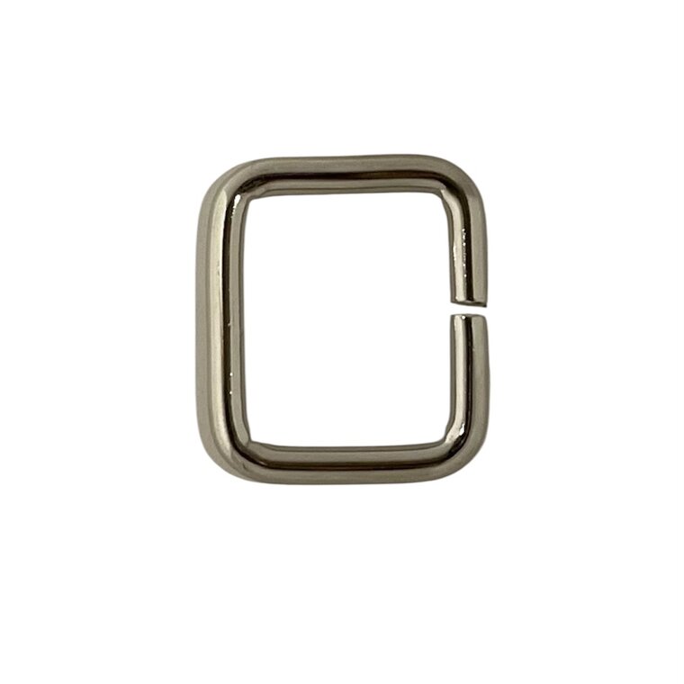Rechthoekige ring nikkel 25mm 2 stuks