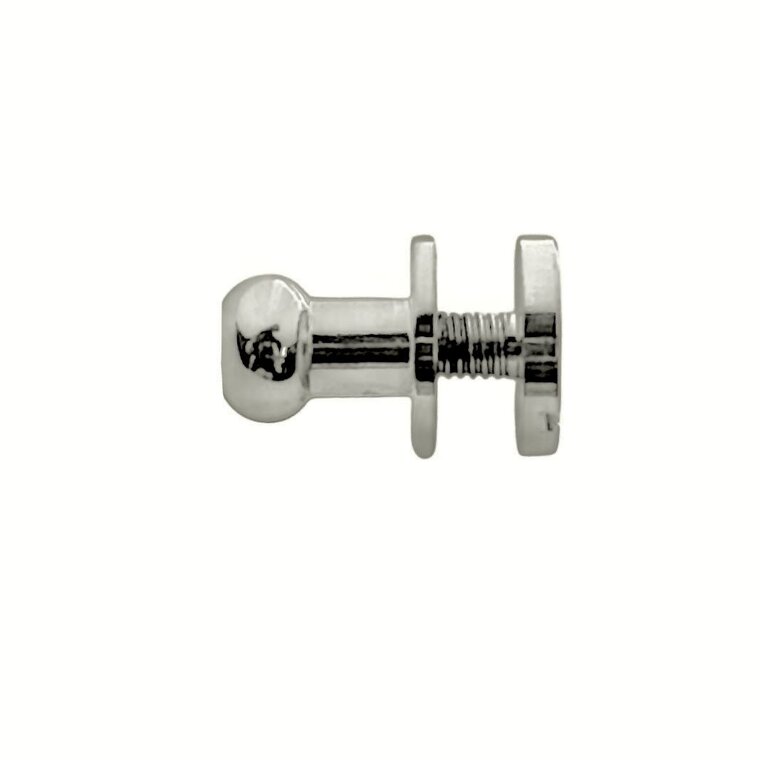 Geweerknoop mat nikkel platte kop 6mm