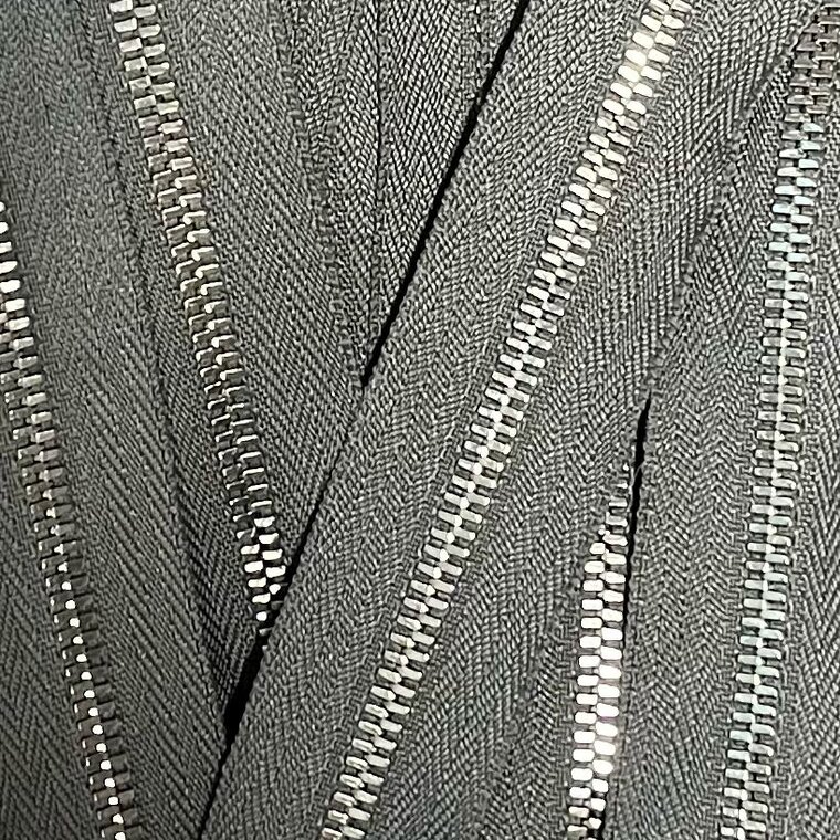 Metalen rits nikkel maat 3 lichtgrijs2.0