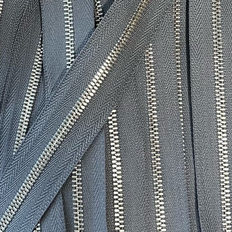 Metalen rits nikkel maat 3 middelgrijs