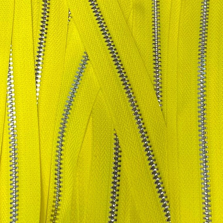 Metalen rits nikkel maat 3 geel