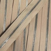 Metalen rits nikkel maat 3 beige