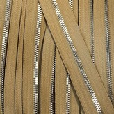 Metalen rits nikkel maat 3 camel