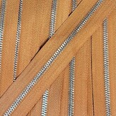 Metalen rits nikkel maat 3 oranjebruin