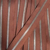 Metalen rits nikkel maat 3 bruin