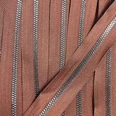 Metalen rits gun metal maat 3 bruin