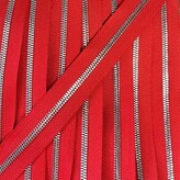 Metalen rits nikkel maat 3 oranjerood