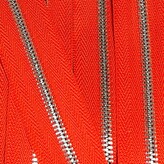 Metalen rits nikkel maat 3 oranje