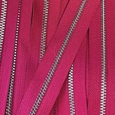 Metalen rits nikkel maat 3 framboosroze