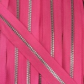Metalen rits nikkel maat 3 roze