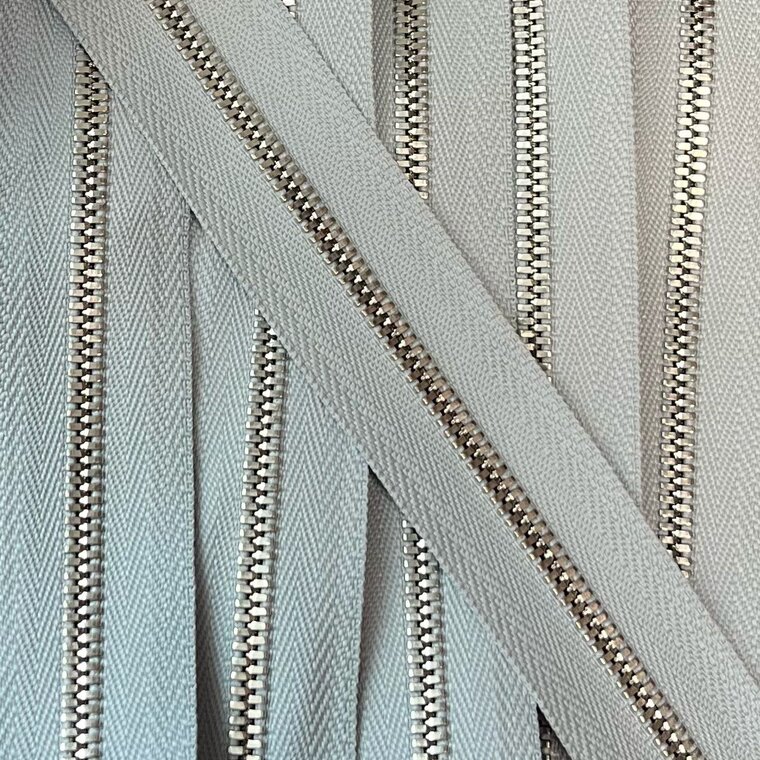 Metalen rits nikkel maat 3 grijsblauw