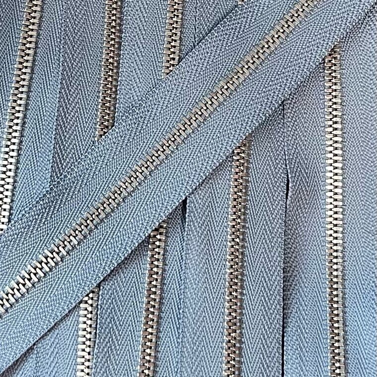 Metalen rits nikkel maat 3 ijsblauw