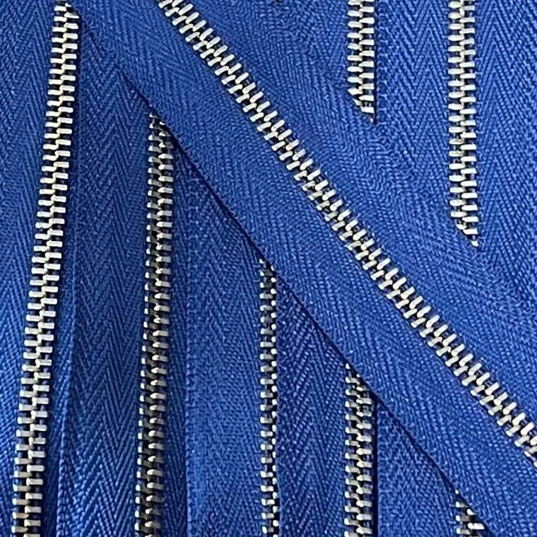 Metalen rits nikkel maat 3 koningsblauw