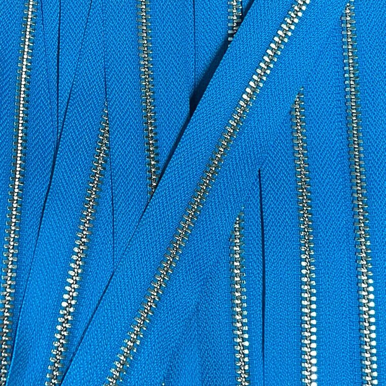 Metalen rits nikkel maat 3 blauw