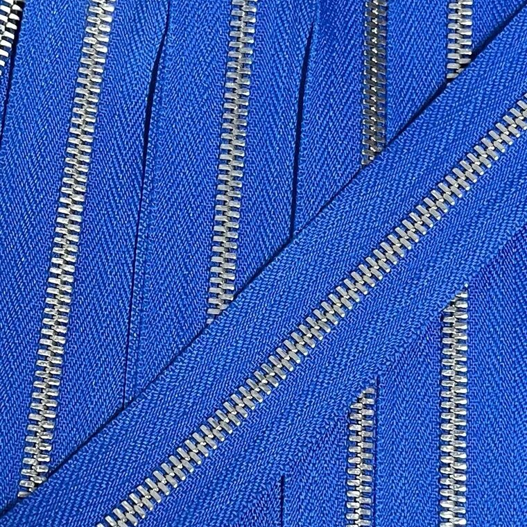 Metalen rits nikkel maat 3 kobaltblauw2.0