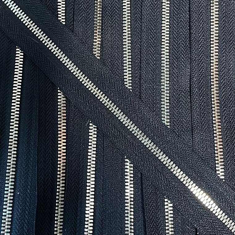 Metalen rits nikkel maat 3 antraciet