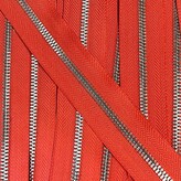 Metalen rits nikkel maat 5 donkeroranje