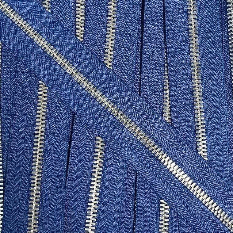 Metalen rits nikkel maat 5 kobaltblauw3.0