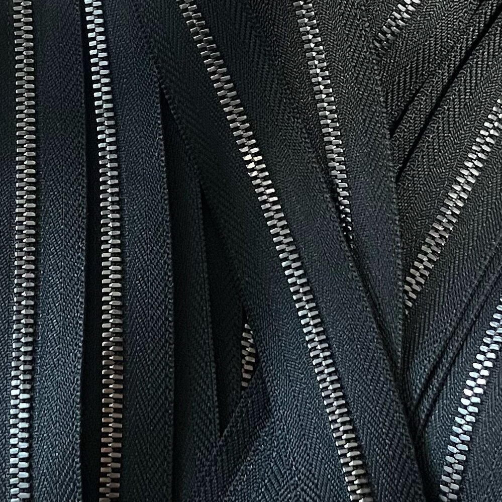 Metalen rits gun metal maat 5 zwart