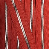 Metalen rits nikkel maat 5 tomatenrood