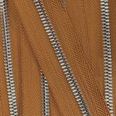 Metalen rits nikkel maat 5 karamelbruin