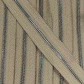 Metalen rits nikkel maat 5 lichtbeige