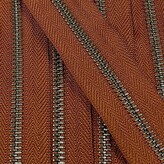 Metalen rits nikkel maat 5 lichtcognak