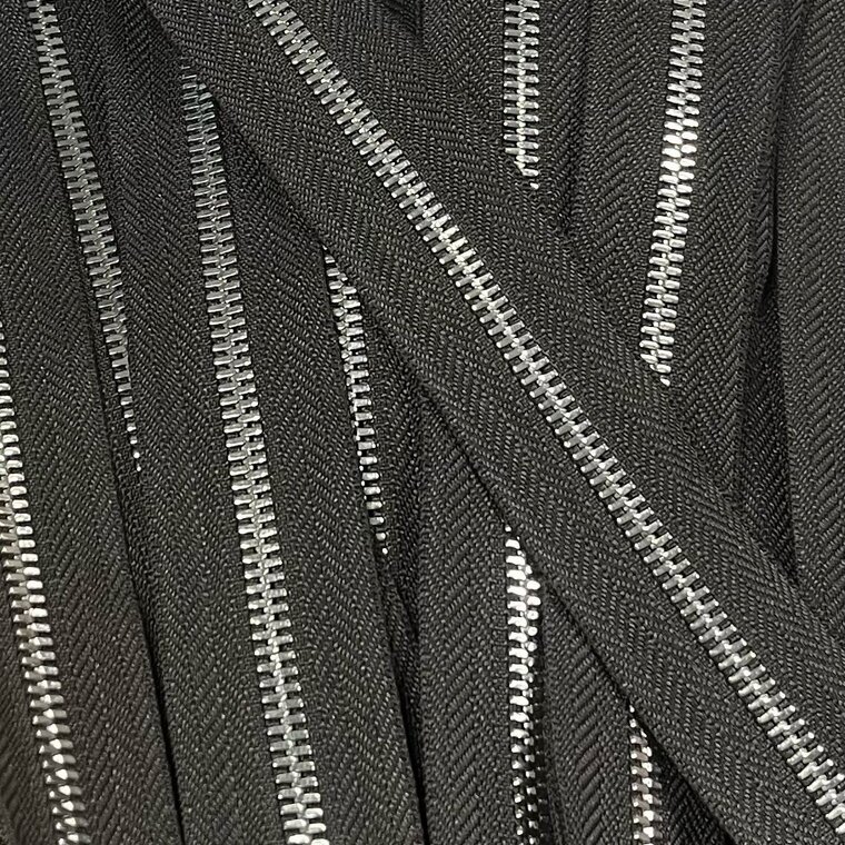 Metalen rits nikkel maat 5 donkerbruin