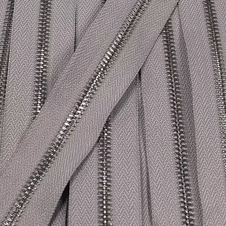 Metalen rits nikkel maat 5 lila