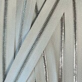 Metalen rits nikkel maat 5 witgrijs