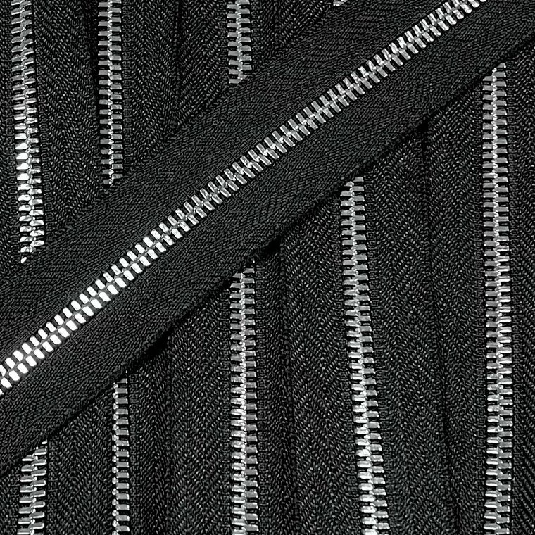 Metalen rits nikkel maat 5 donkergrijs